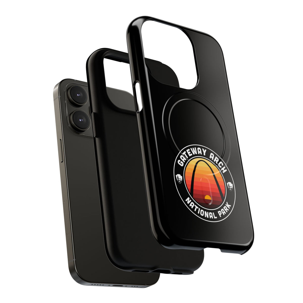 Gateway Arch National Park iPhone Case with MagSafe - Round Emblem Design