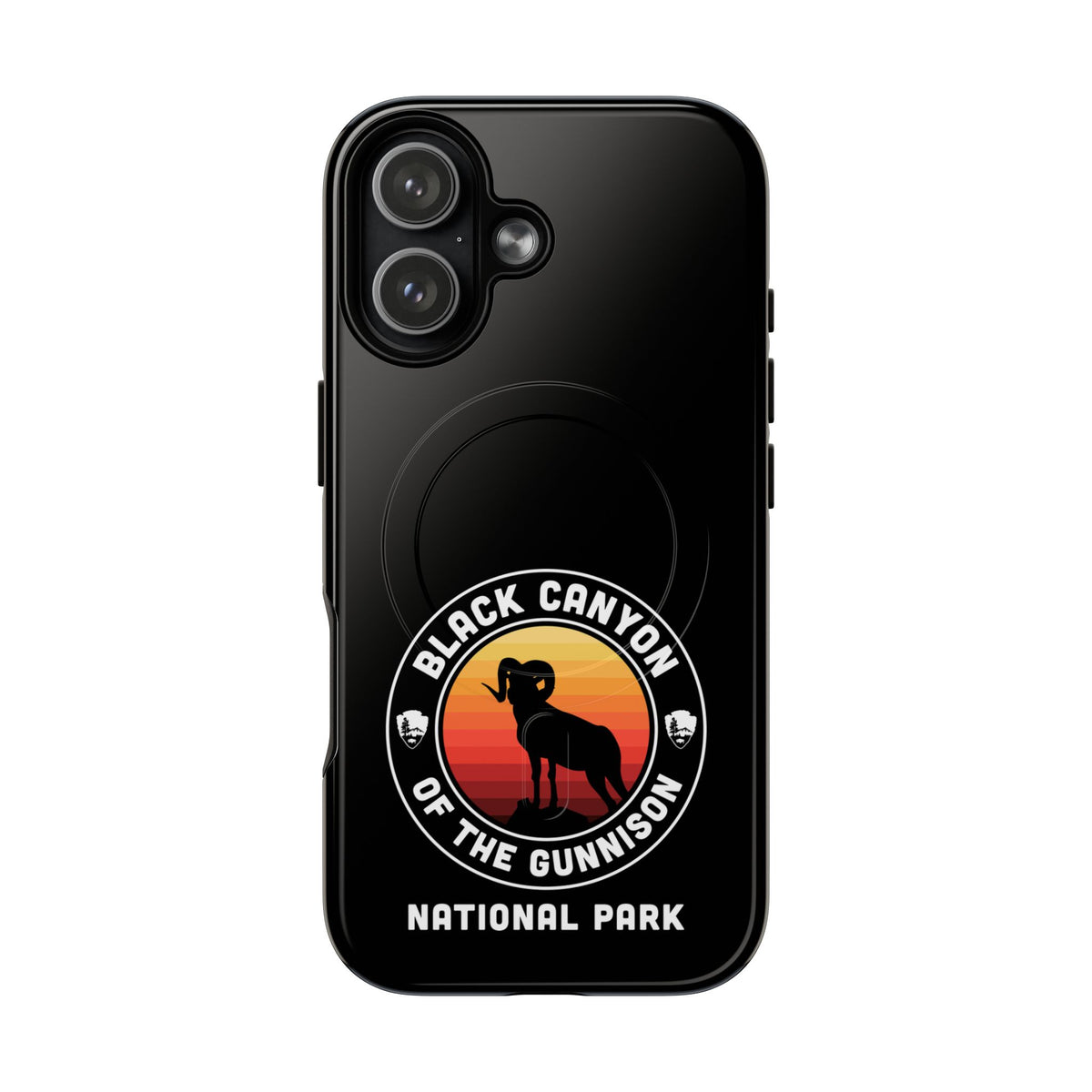 Black Canyon of the Gunnison National Park iPhone Case with MagSafe - Round Emblem Design
