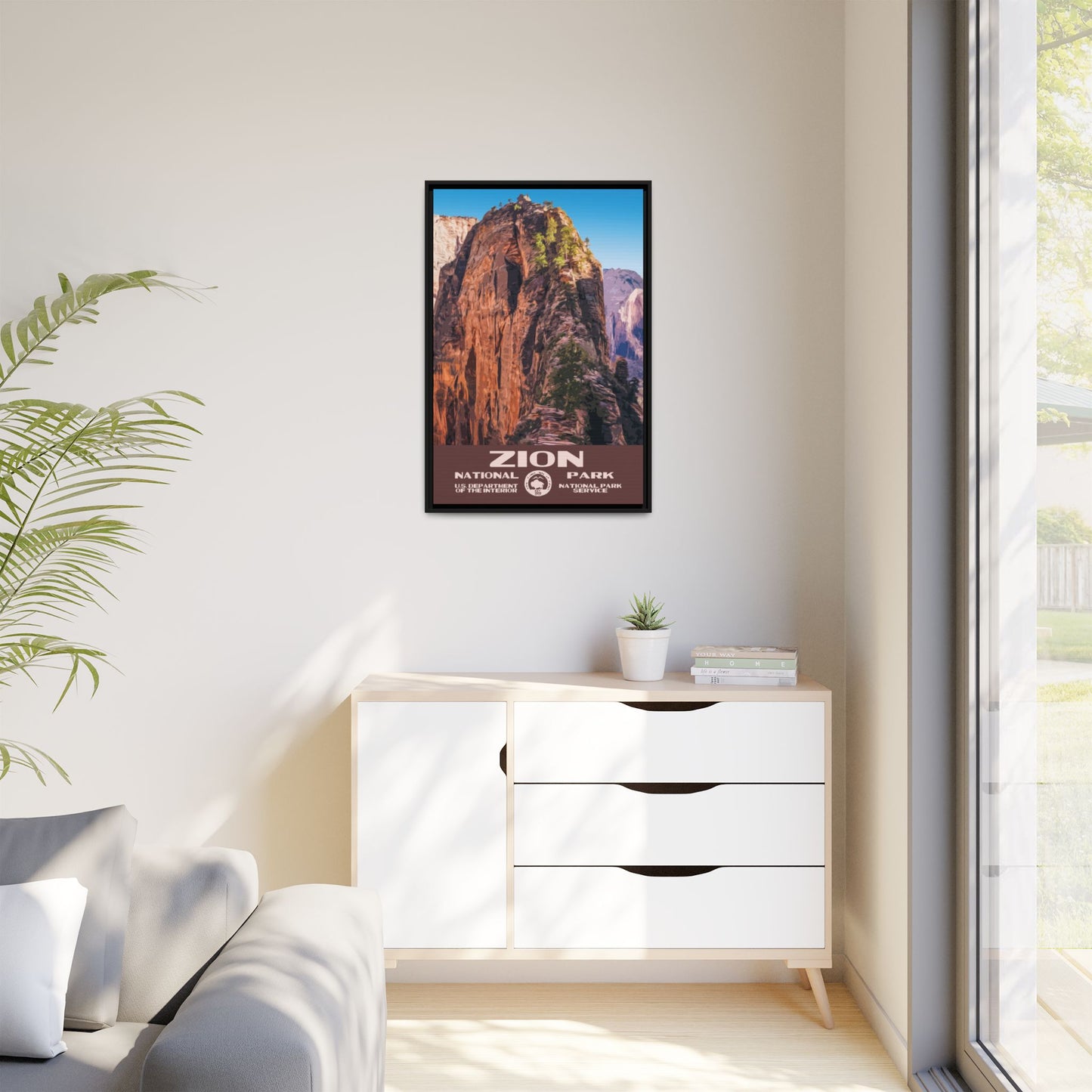 Zion National Park Framed Canvas - WPA Poster