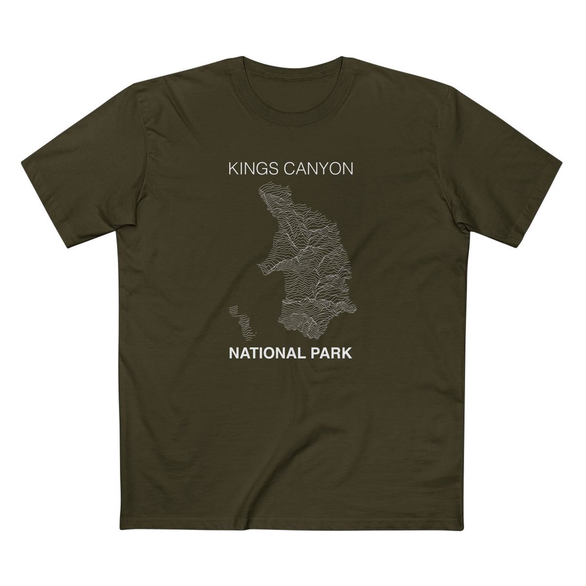 Kings Canyon National Park T-Shirt Lines in Army