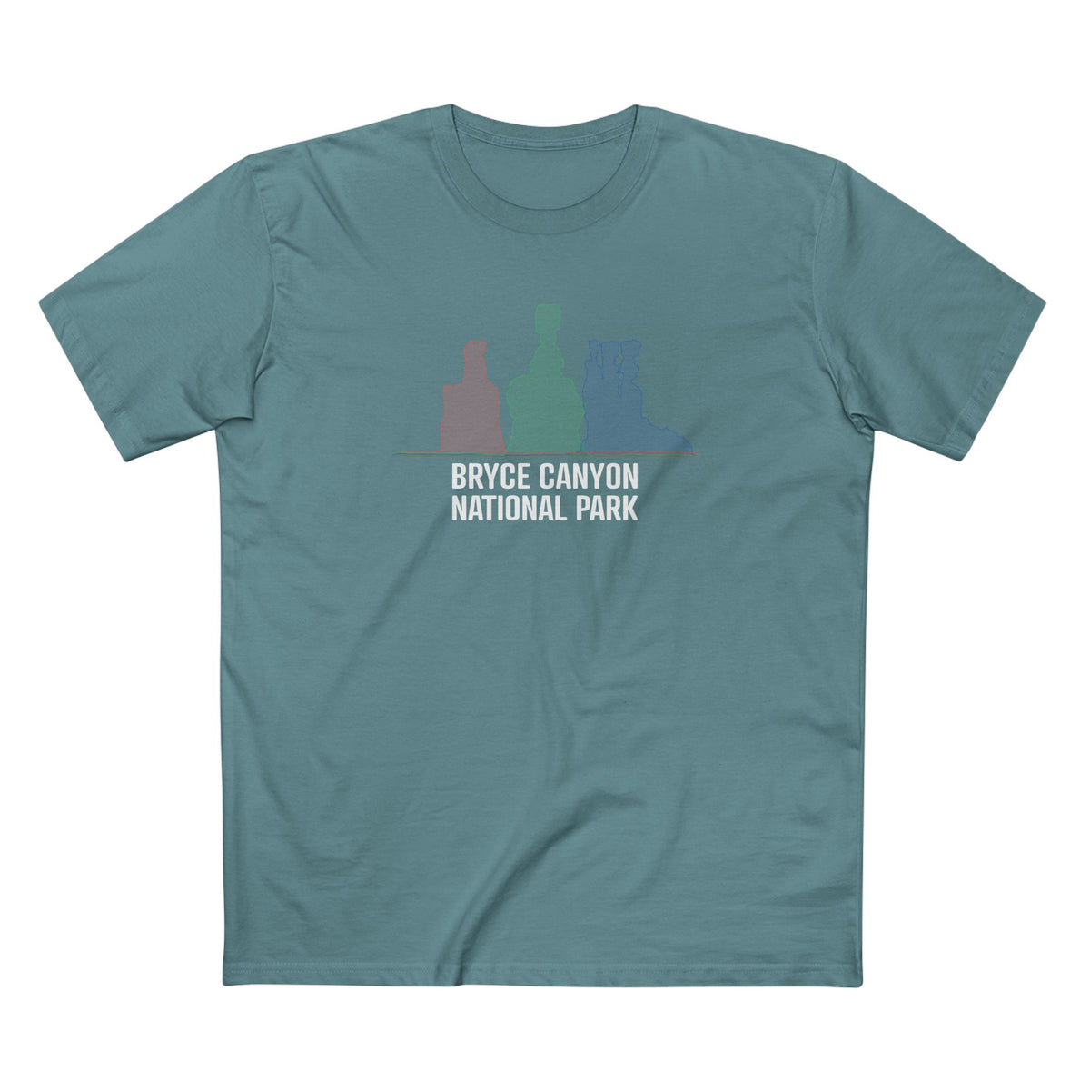 Bryce Canyon National Park T-Shirt - Histogram Design in Slate Blue