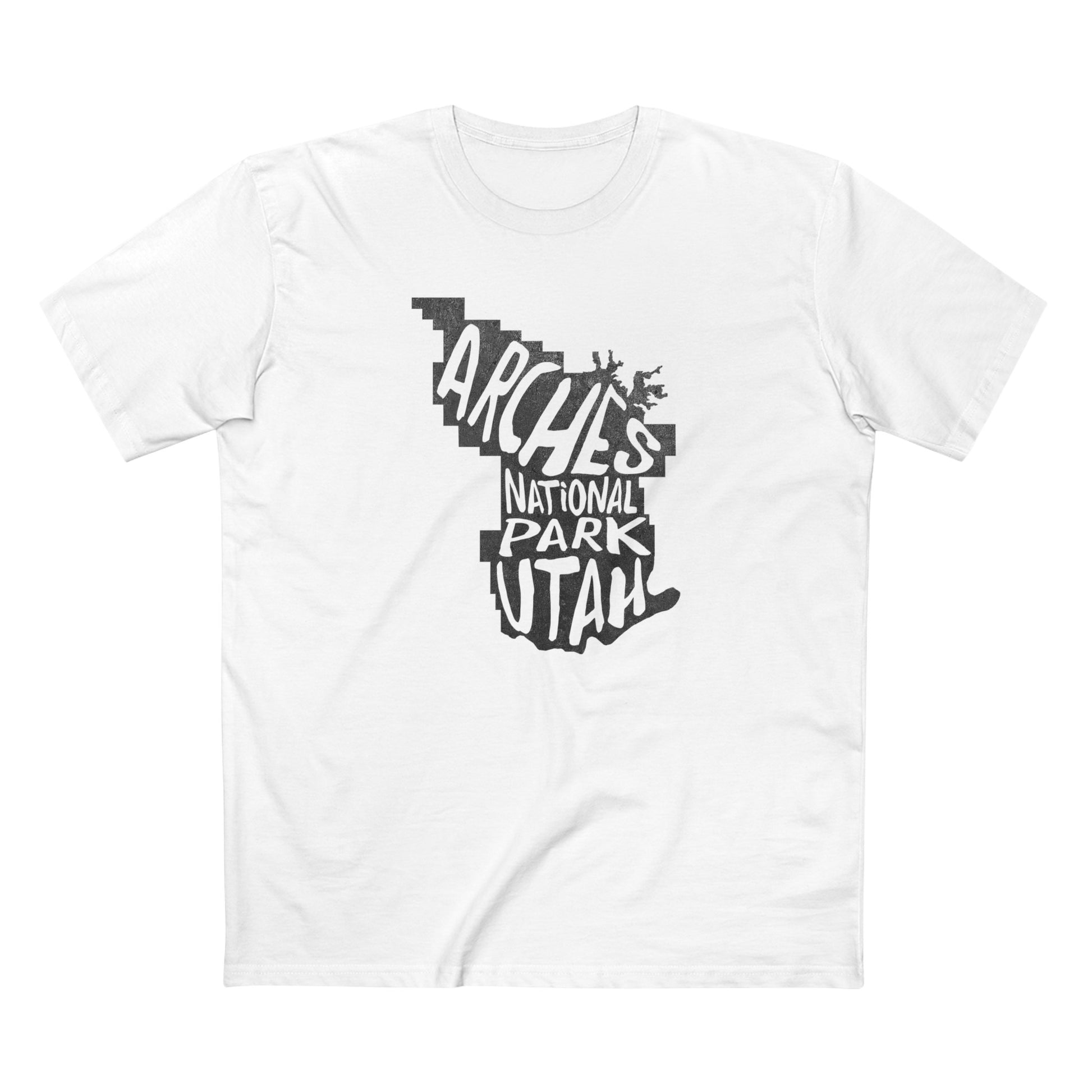 Arches National Park t-shirt showcasing Map