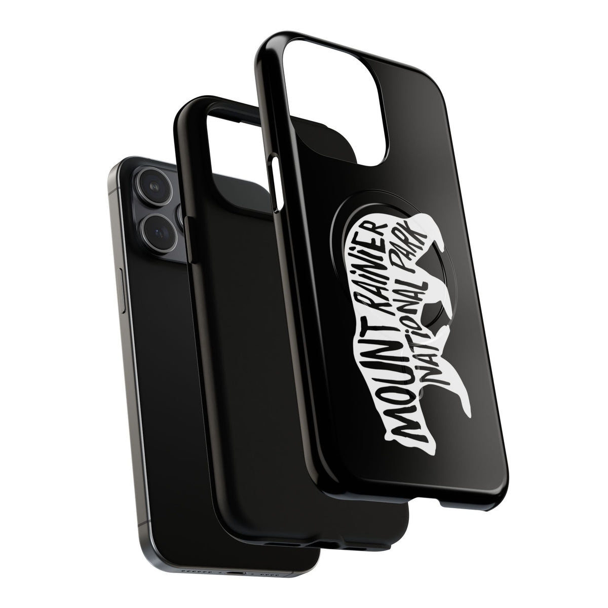 Mount Rainier National Park iPhone Case with MagSafe - Black Bear Design