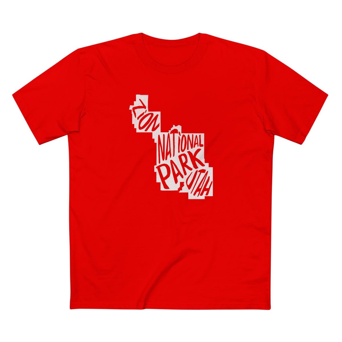 Zion National Park T-Shirt - Map in Red