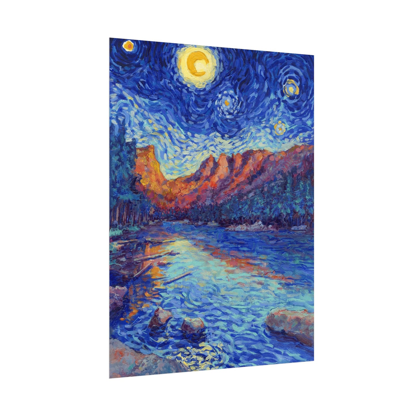 Rocky Mountain National Park Starry Night Poster - Premium Textured Paper