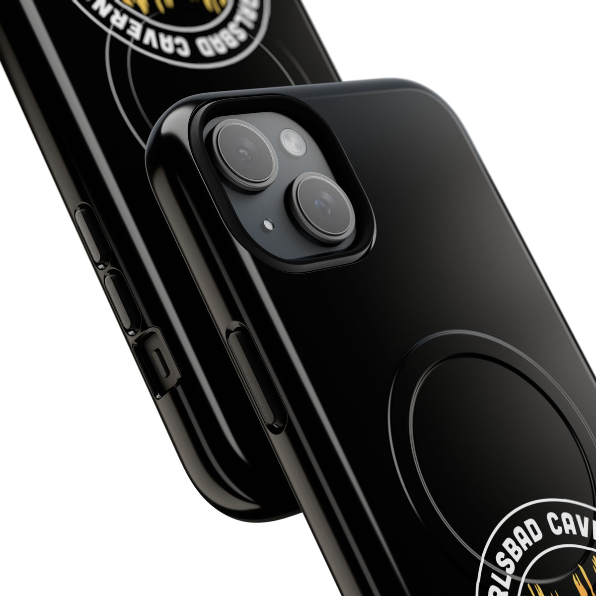 Carlsbad Caverns National Park iPhone Case with MagSafe - Orange Round Emblem Design