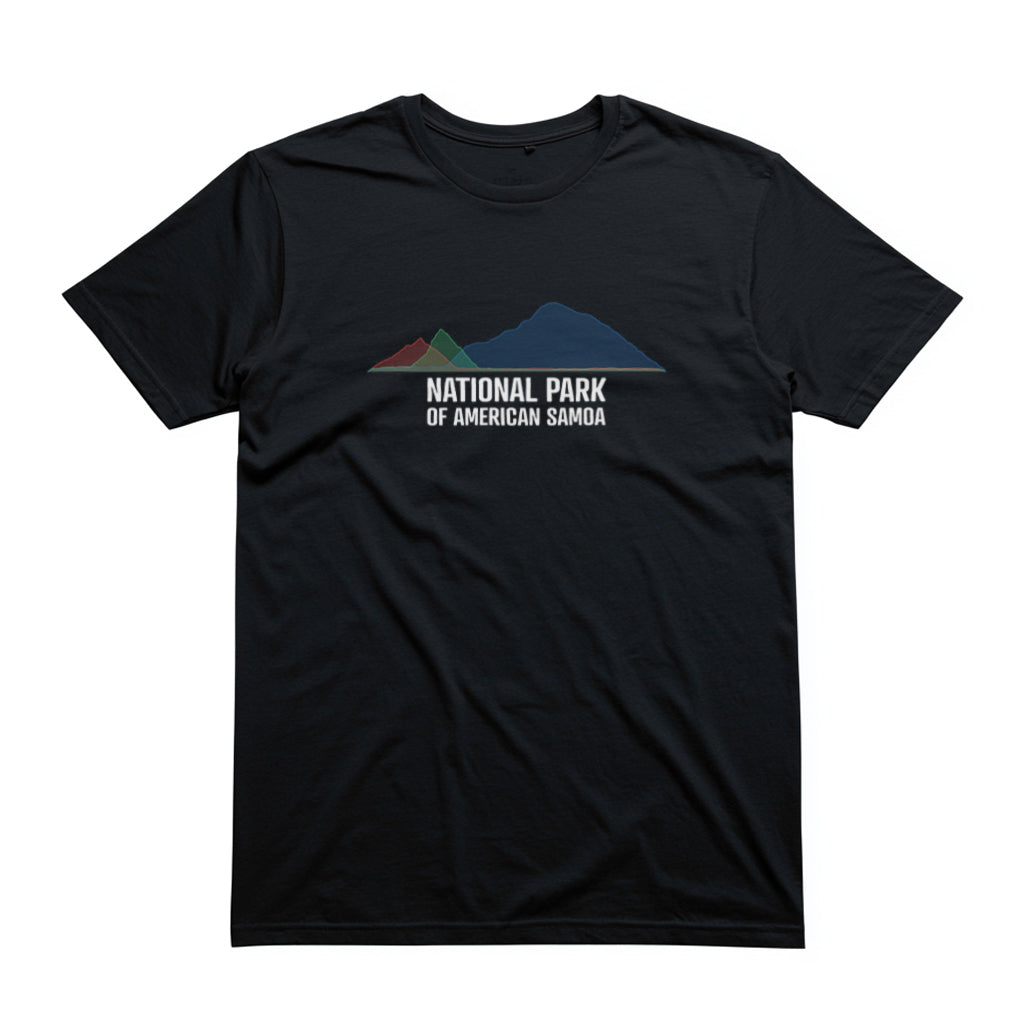 National Park of American Samoa T-Shirt - Histogram Design in Black