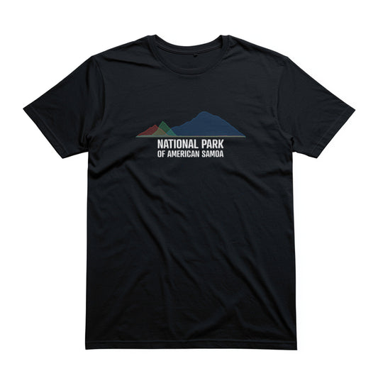 National Park of American Samoa T-Shirt - Histogram Design in Black