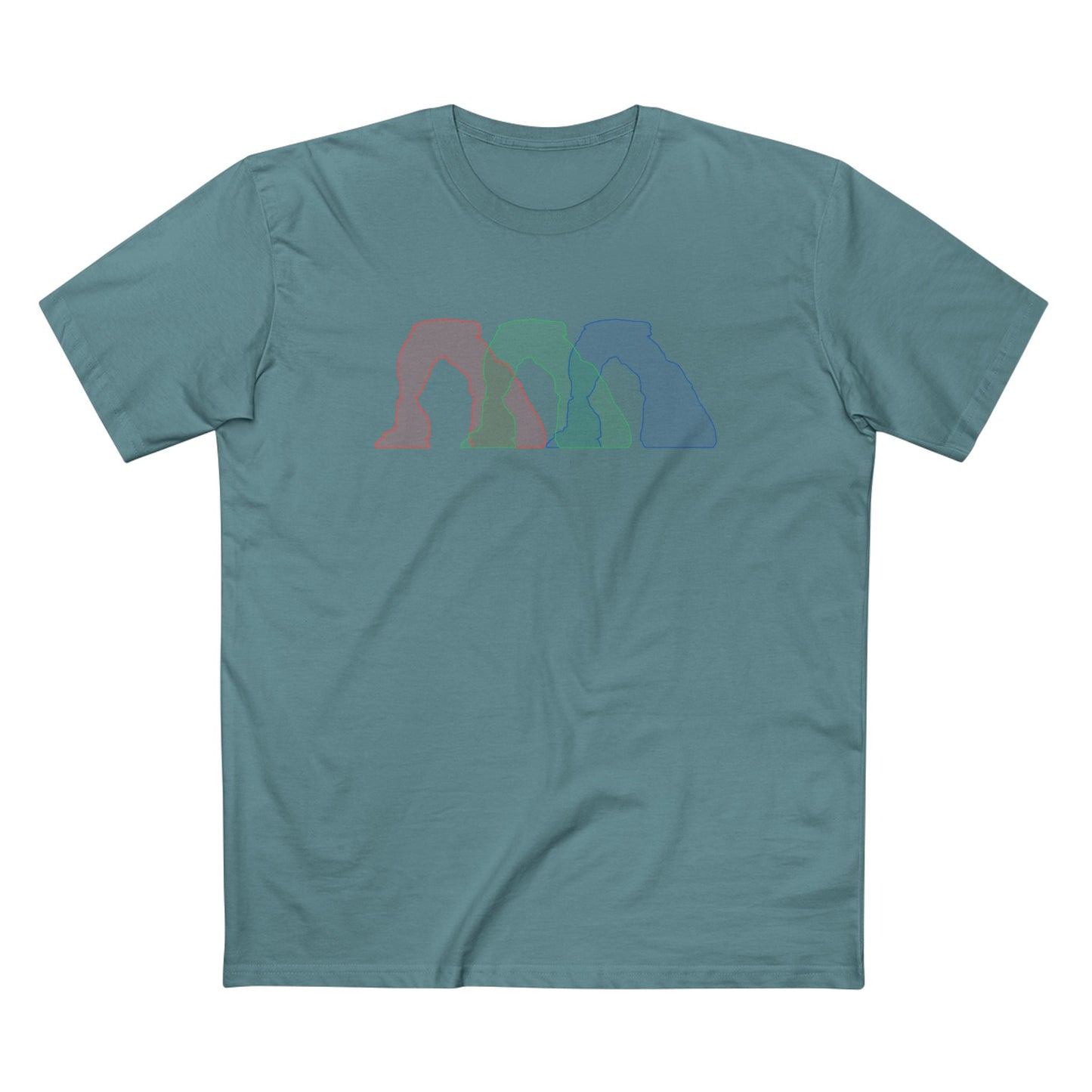 Arches National Park T-Shirt - Histogram Design Delicate Arch in Slate Blue