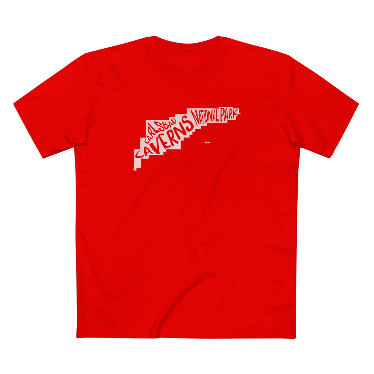Carlsbad Caverns National Park T-Shirt - Map in Red