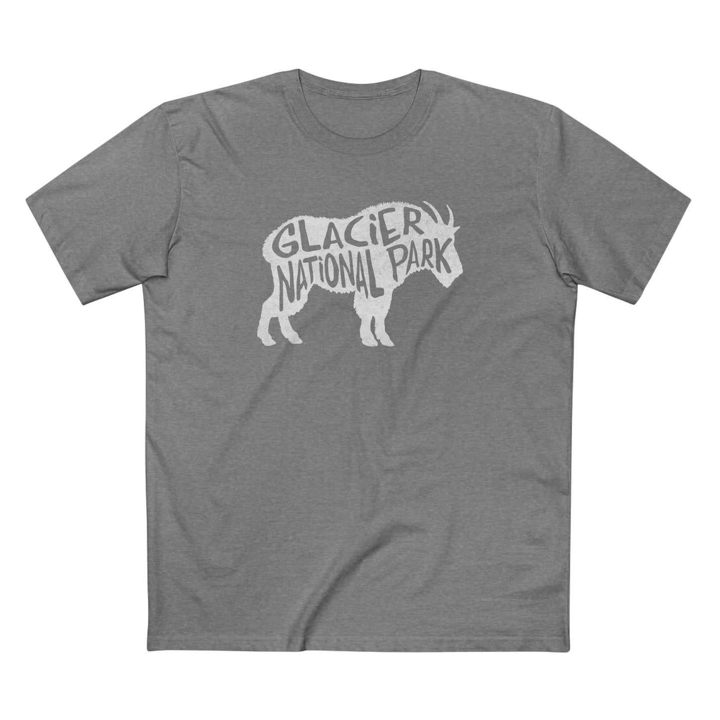 Glacier National Park T-Shirt - Mountain Goat in Athletic Heather