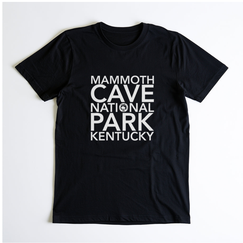 Mammoth Cave National Park T-Shirt Block Text in Black