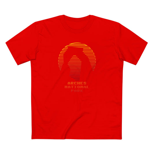 Arches National Park T-Shirt - Delicate Arch Orange Gradient in Red