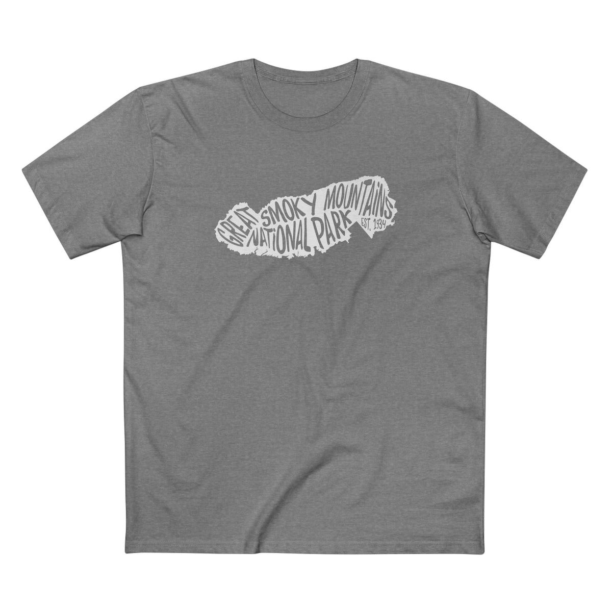 Great Smoky Mountains National Park T-Shirt - Map in Athletic Heather