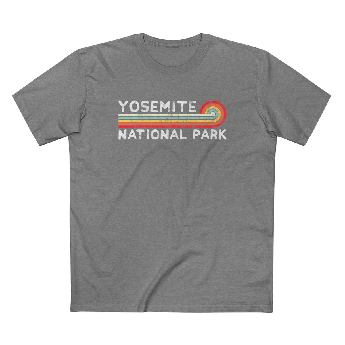 Yosemite National Park T-Shirt - Vintage Stretched Sunrise in Athletic Heather
