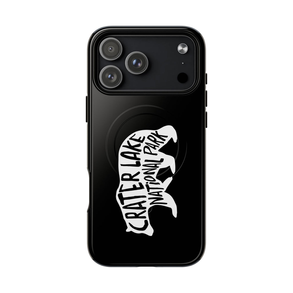Crater Lake National Park iPhone Case with MagSafe - Black Bear Design