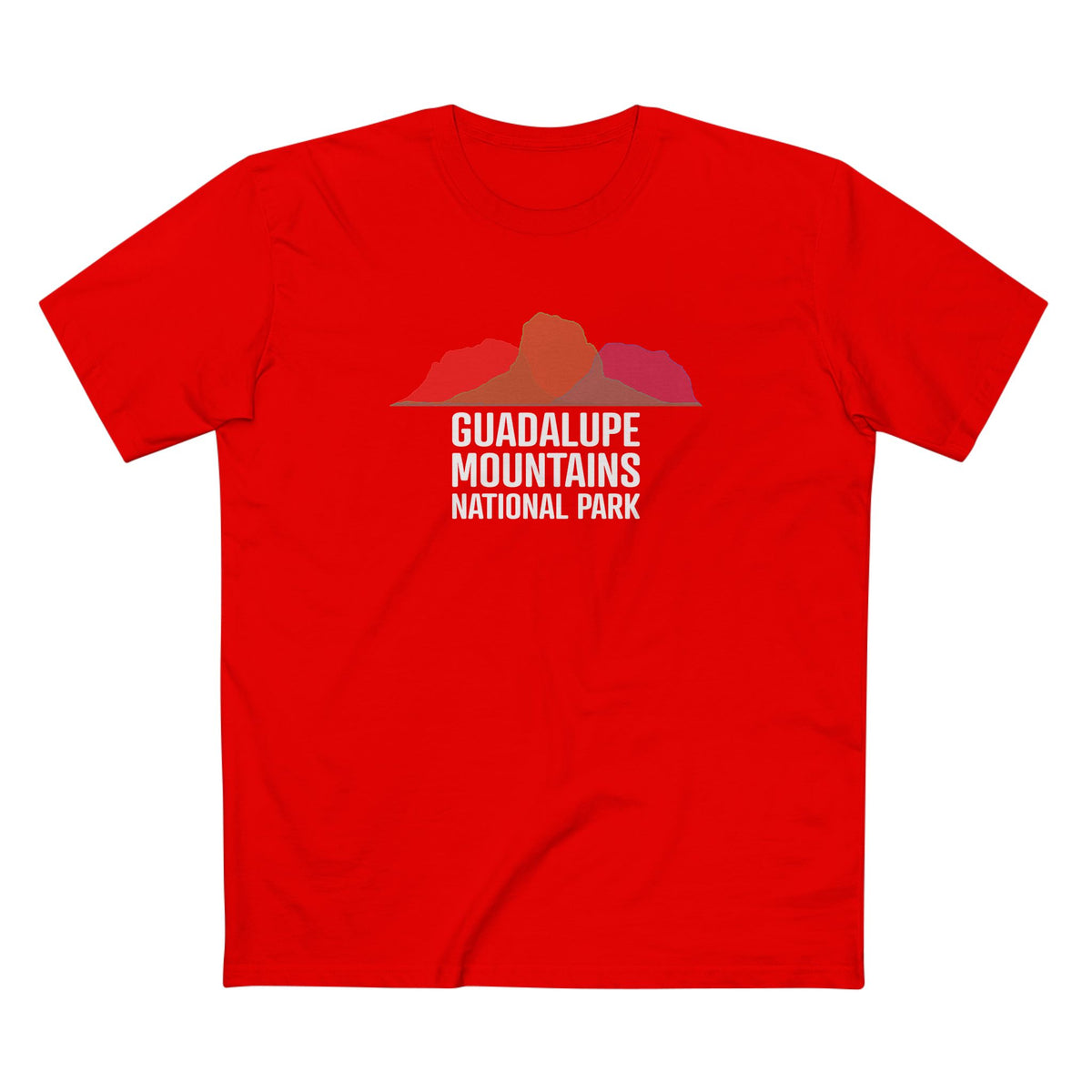 Guadalupe Mountains National Park T-Shirt - Histogram Design in Red