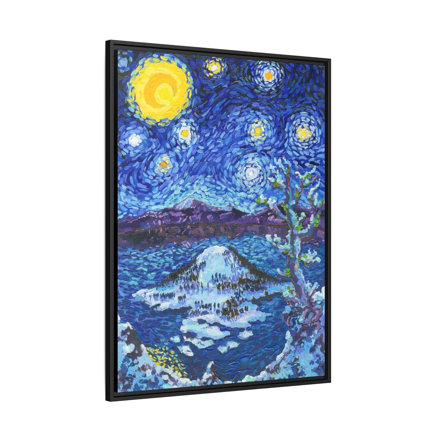 Crater Lake National Park Framed Canvas - The Starry Night