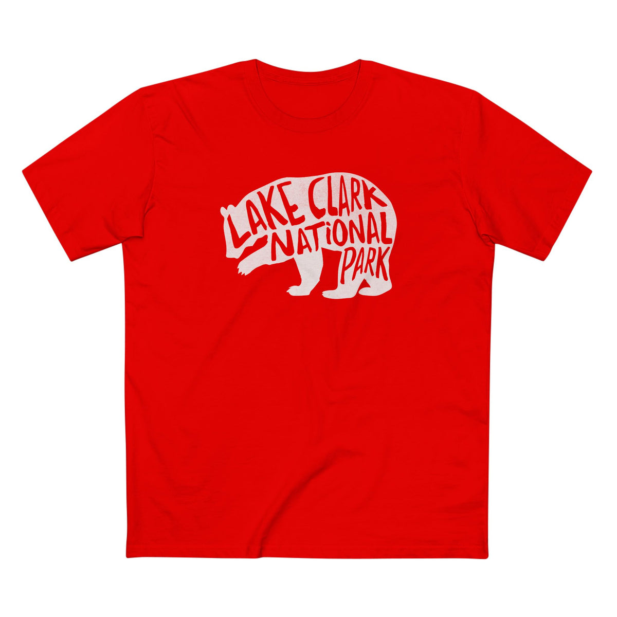 Lake Clark National Park T-Shirt - Grizzly Bear in Red