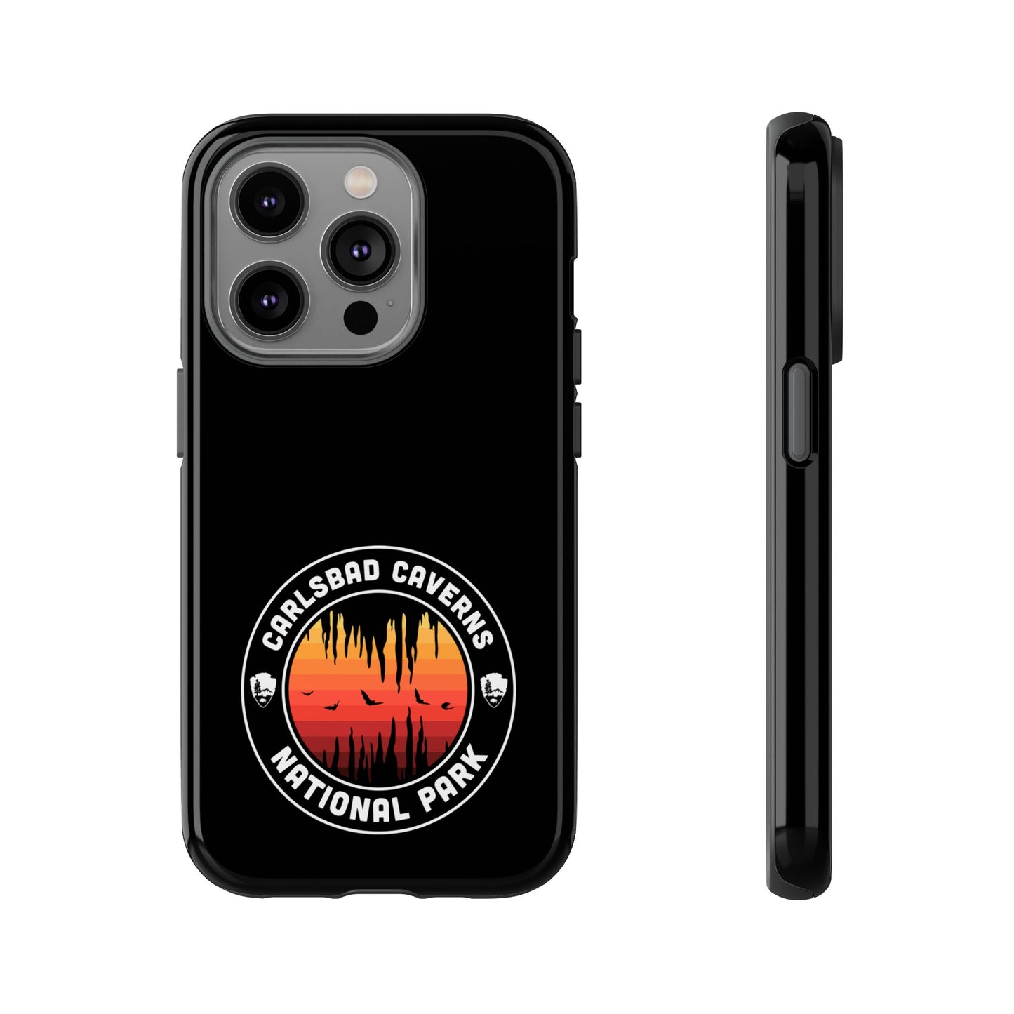 Carlsbad Caverns National Park Phone Case - Orange Round Emblem Design