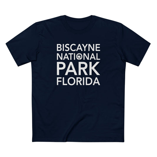 Biscayne National Park T-Shirt Block Text in Navy