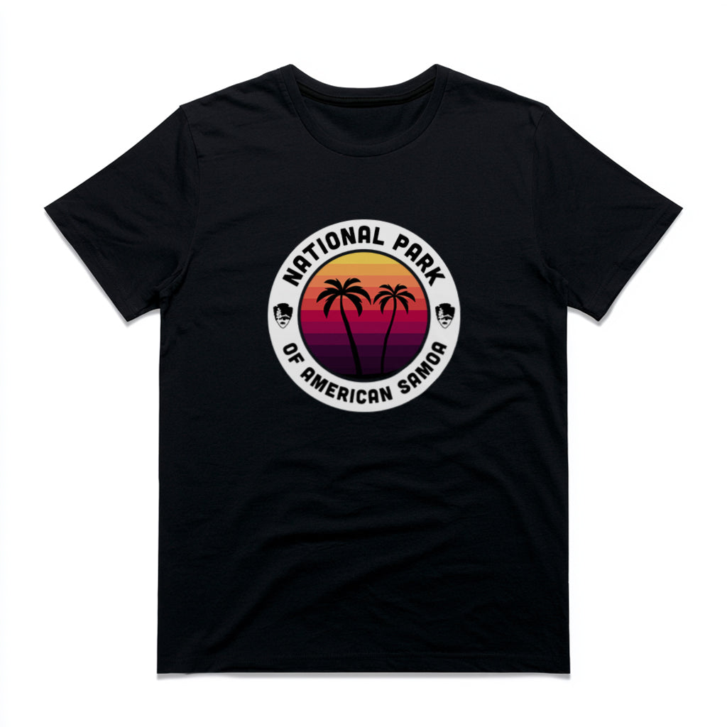 National Park of American Samoa T-Shirt - Round Badge Design in Black