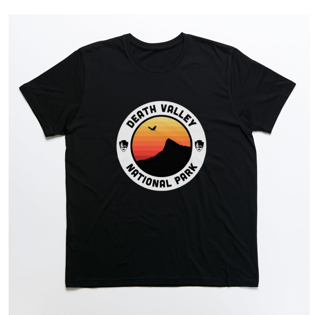 Death Valley National Park T-Shirt - Round Badge Design in Black