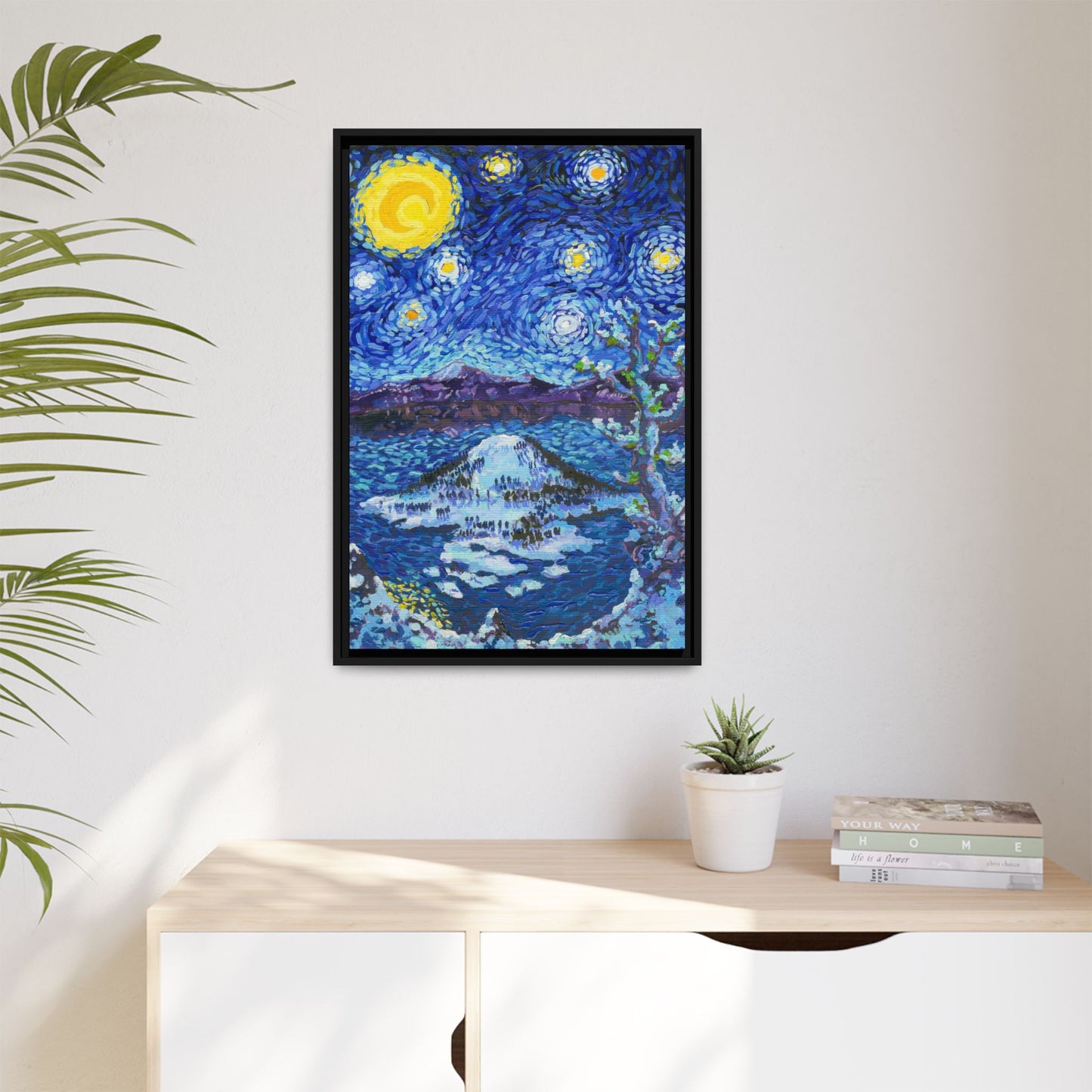 Crater Lake National Park Framed Canvas - The Starry Night