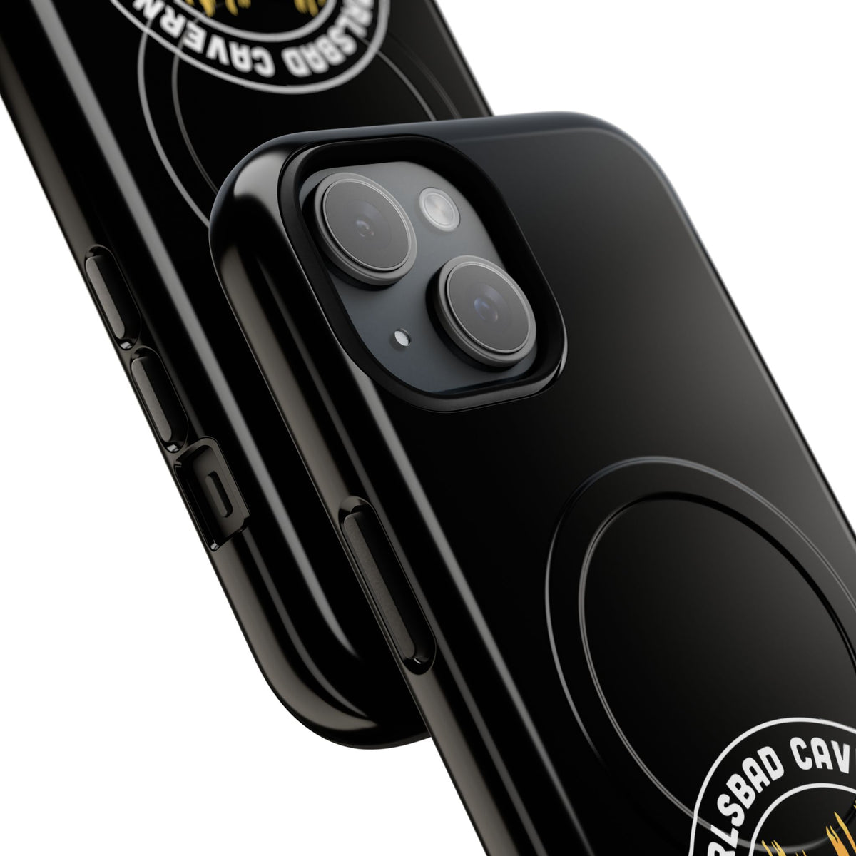 Carlsbad Caverns National Park iPhone Case with MagSafe - Orange Round Emblem Design