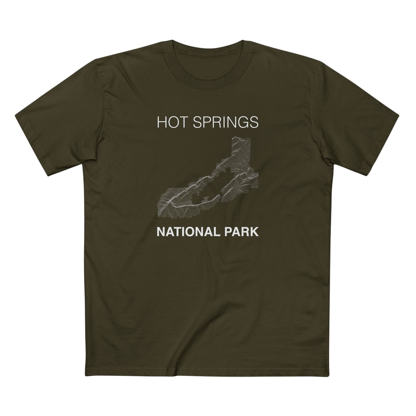 Hot Springs National Park T-Shirt Lines in Army