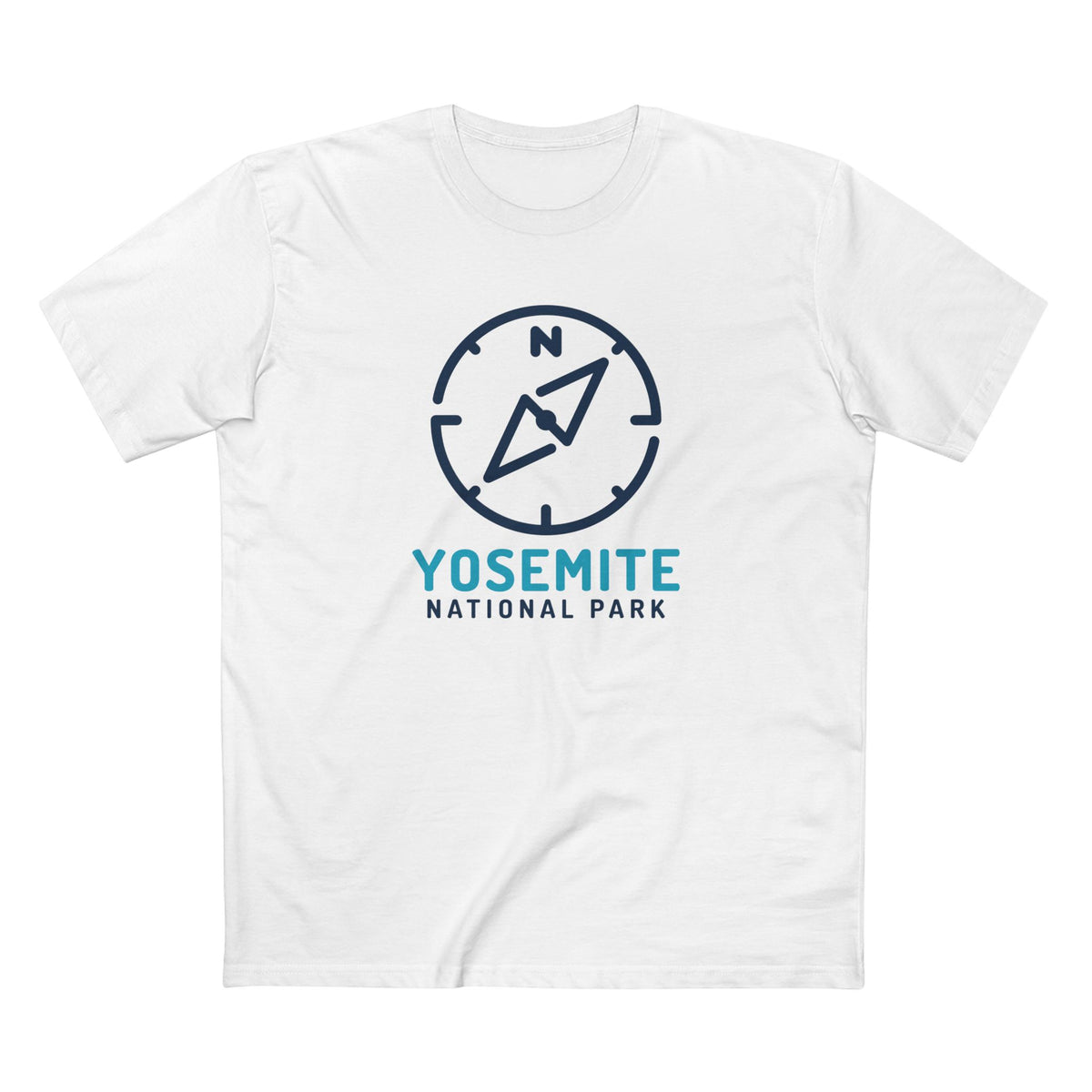 Yosemite National Park T-Shirt Compass Design in White