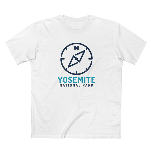 Yosemite National Park T-Shirt Compass Design in White