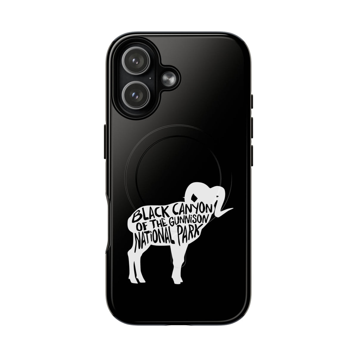 Black Canyon of the Gunnison National Park iPhone Case with MagSafe - Bighorn Sheep Design