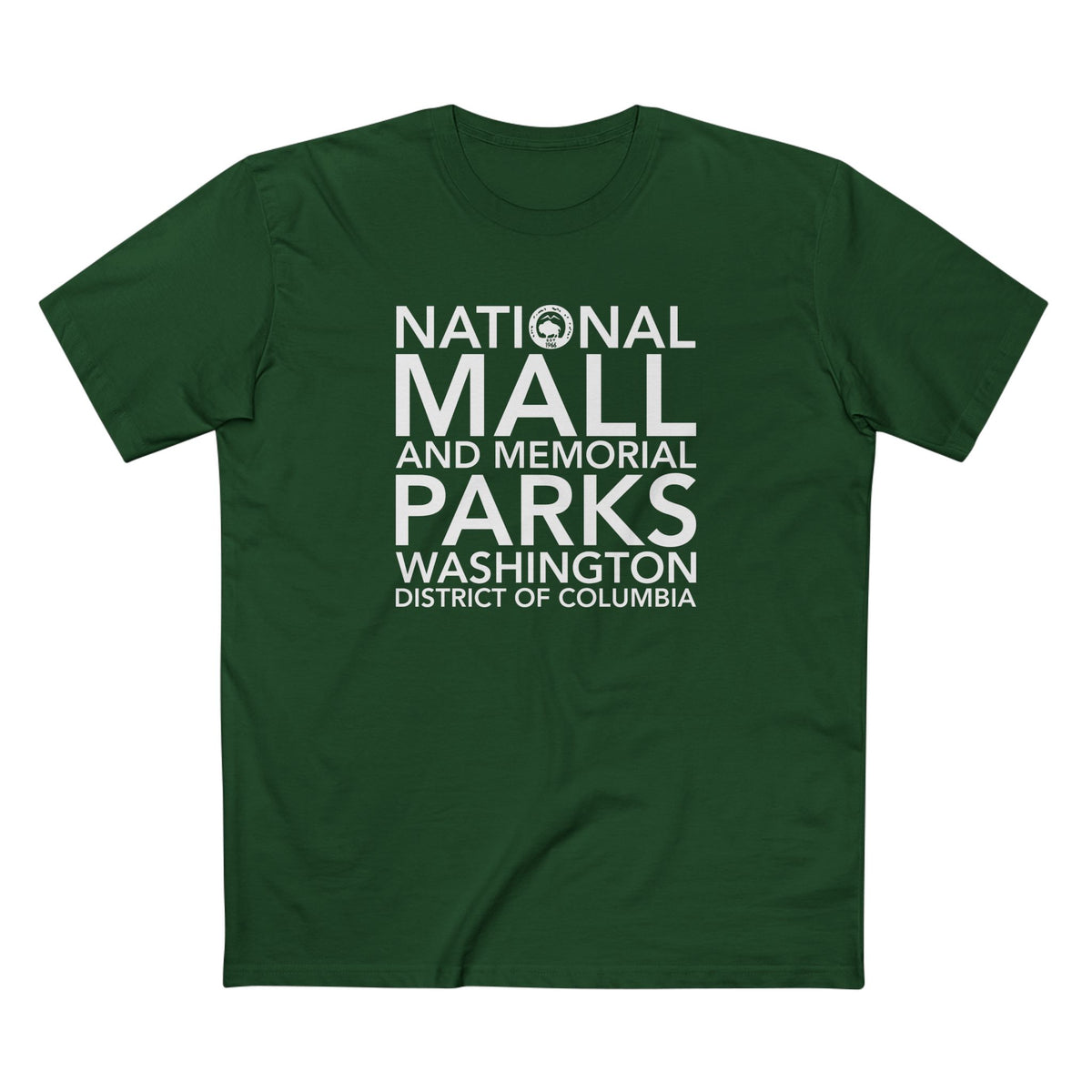 National Mall and Memorial Parks T-Shirt Block Text in Forest Green
