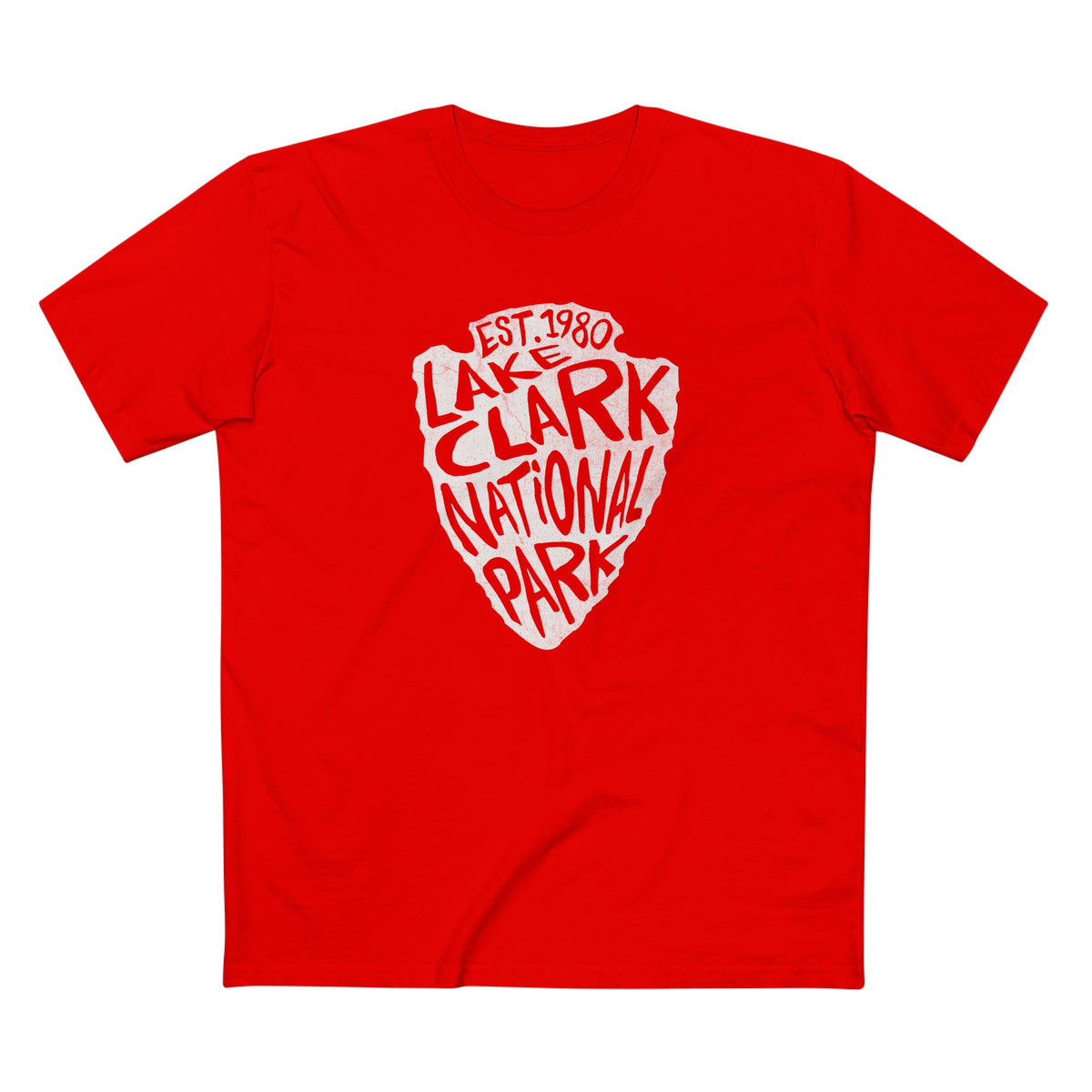 Lake Clark National Park T-Shirt - Arrowhead Design in Red