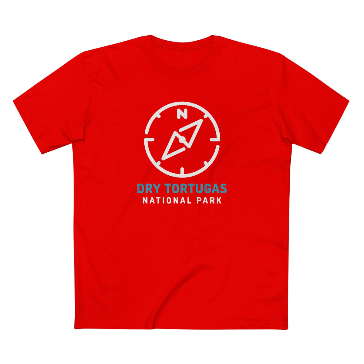 Dry Tortugas National Park T-Shirt Compass Design in Red
