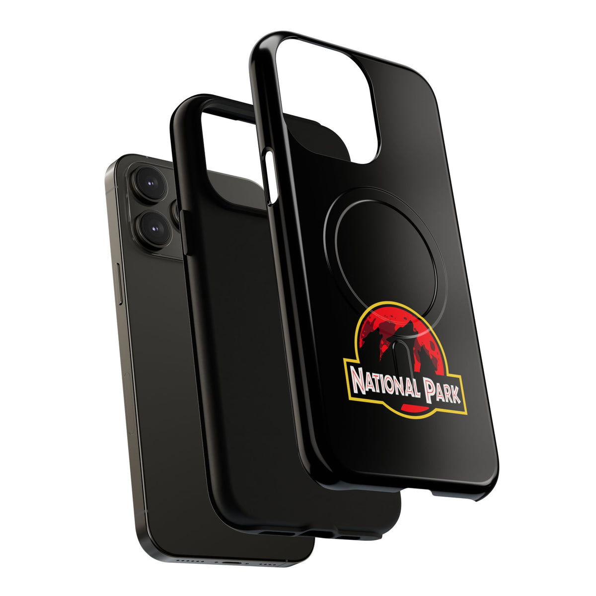 3 Wolf National Park iPhone Case with MagSafe - Parody Logo