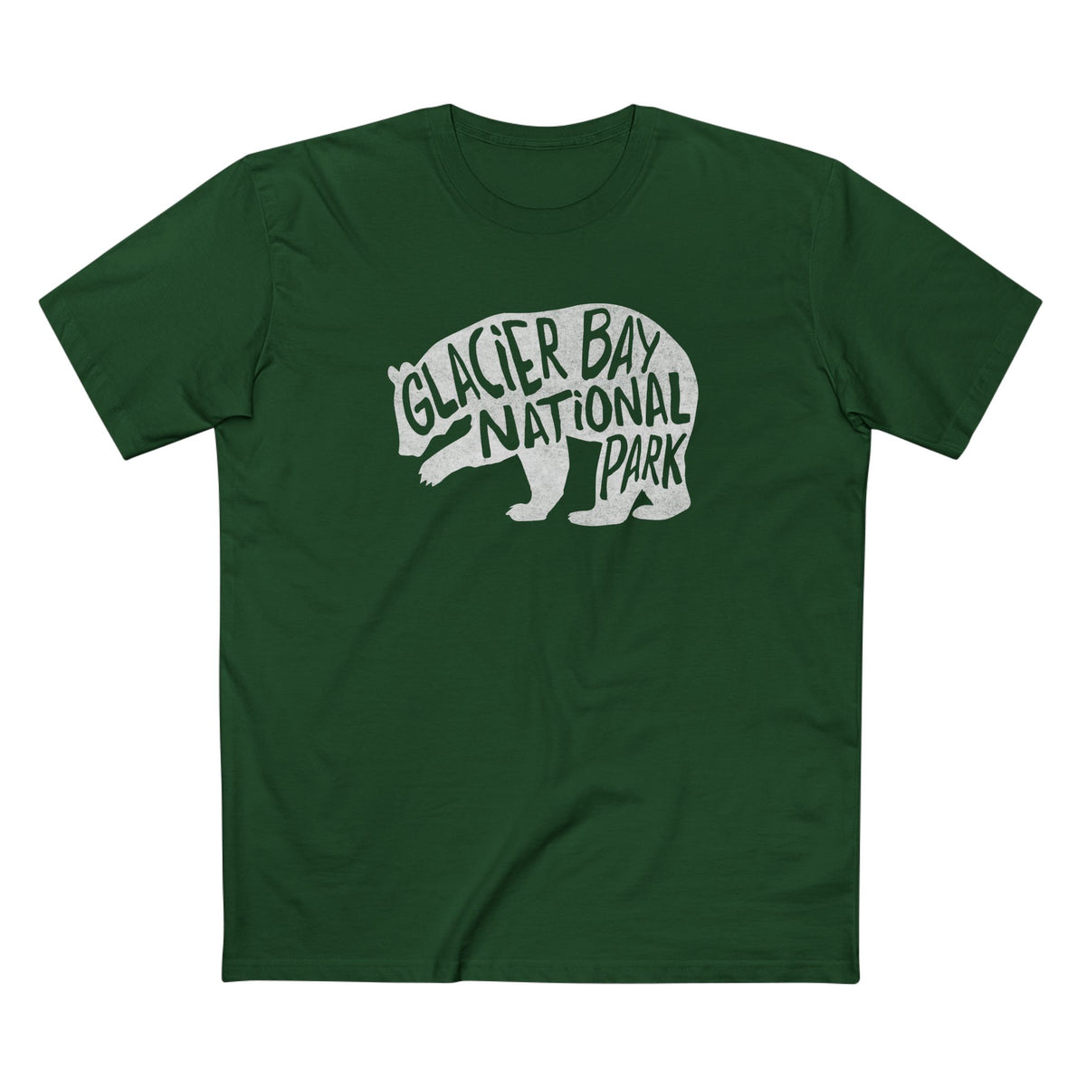 Glacier Bay National Park T-Shirt - Grizzly Bear in Forest Green