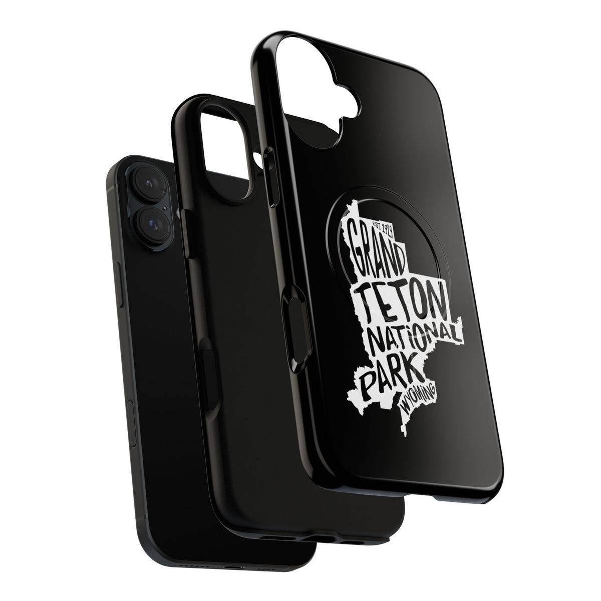 Grand Teton National Park iPhone Case with MagSafe - Map Design
