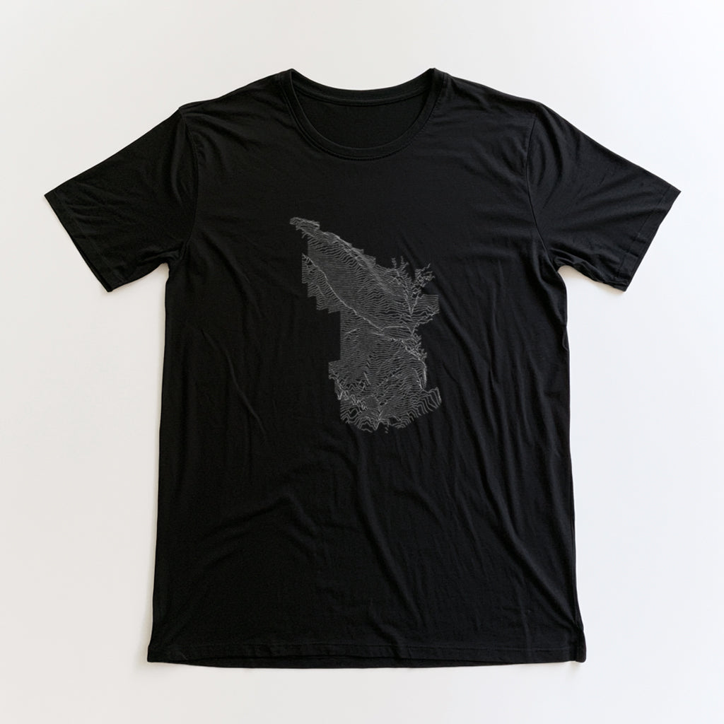Arches National Park T-Shirt - Topographical Lines in Black