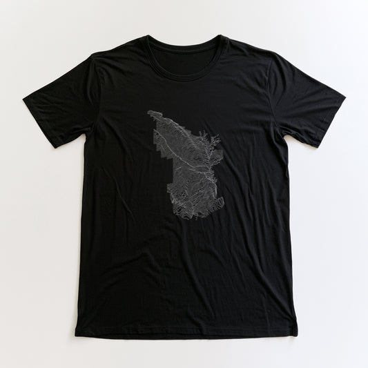 Arches National Park T-Shirt - Topographical Lines in Black