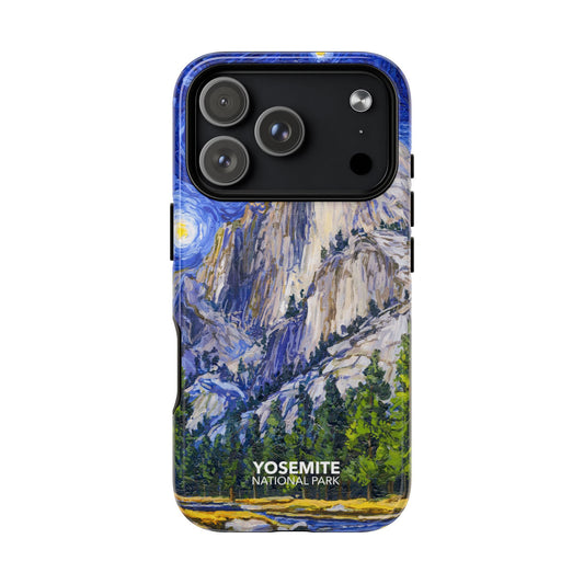 Yosemite National Park iPhone case with MagSafe featuring Starry Night artwork.