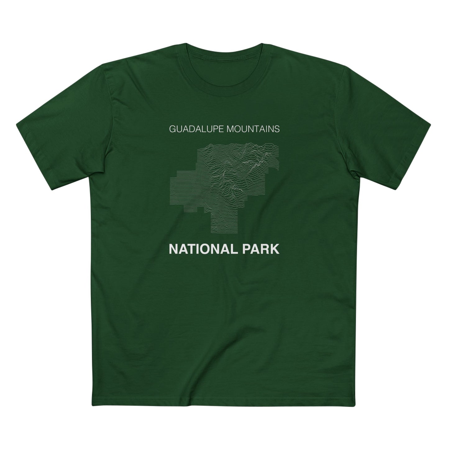 Guadalupe Mountains National Park T-Shirt Lines in Forest Green