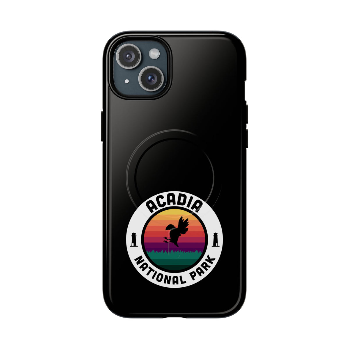 Acadia National Park iPhone Case with MagSafe - Round Emblem Design