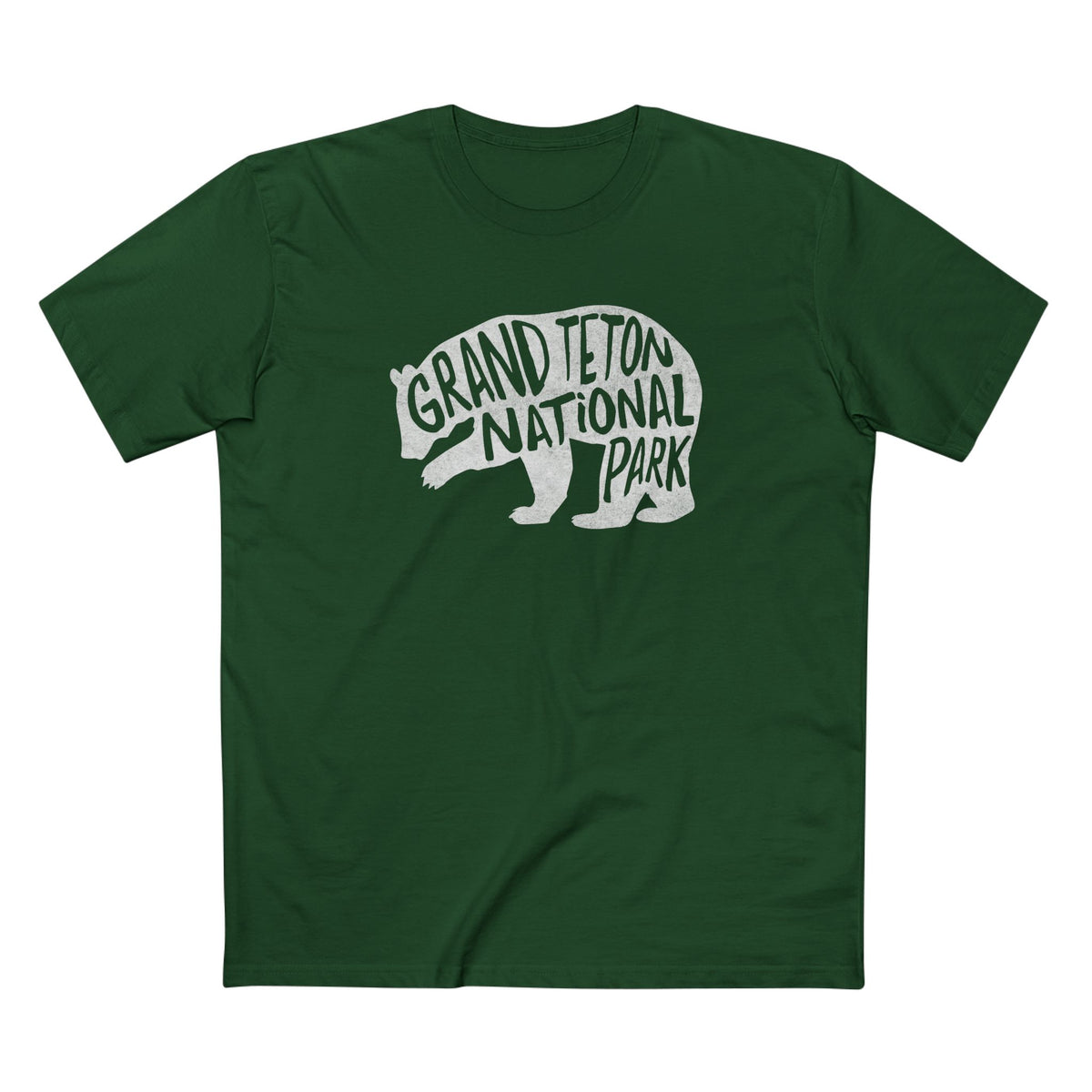Grand Teton National Park T-Shirt - Grizzly Bear in Forest Green