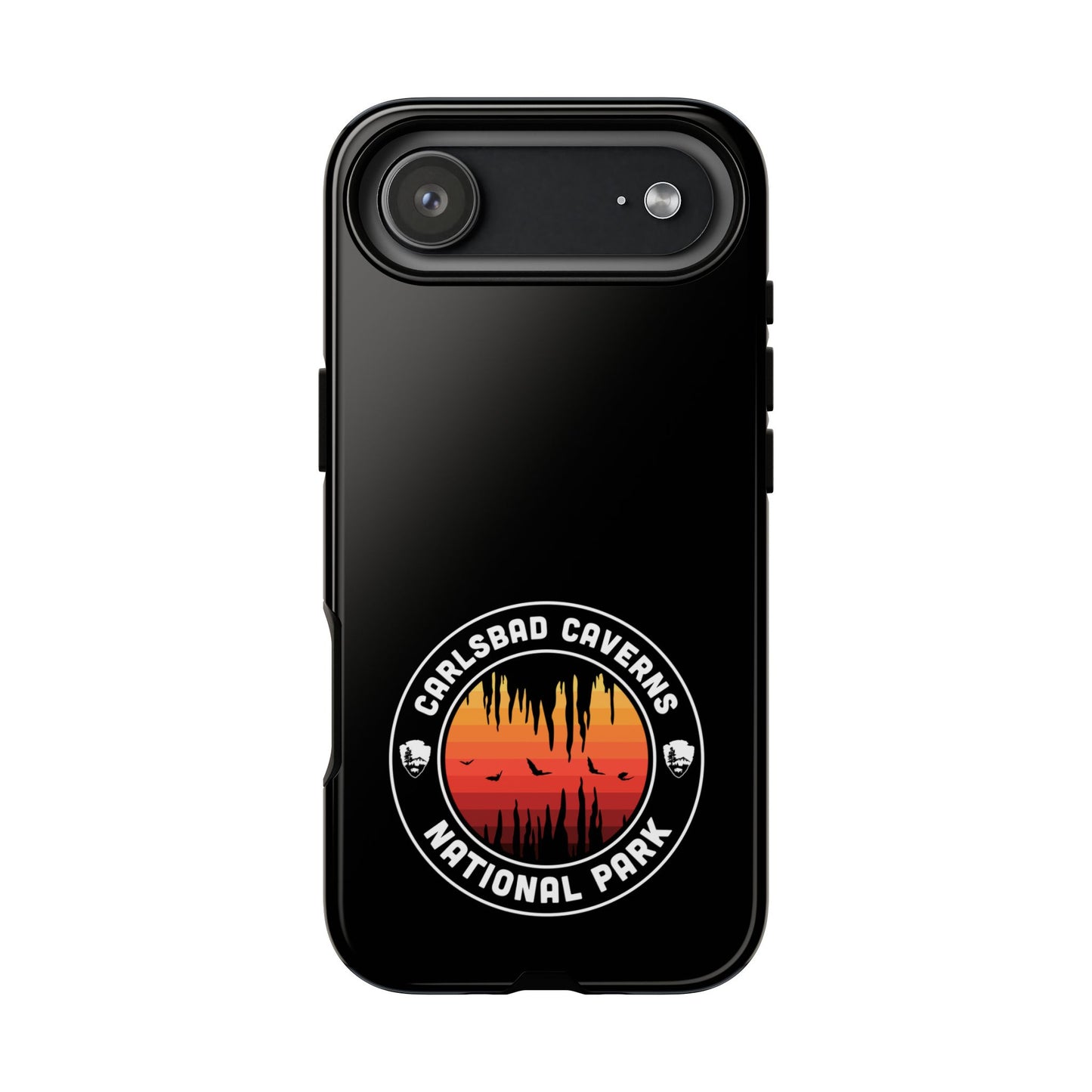 Carlsbad Caverns National Park Phone Case - Orange Round Emblem Design