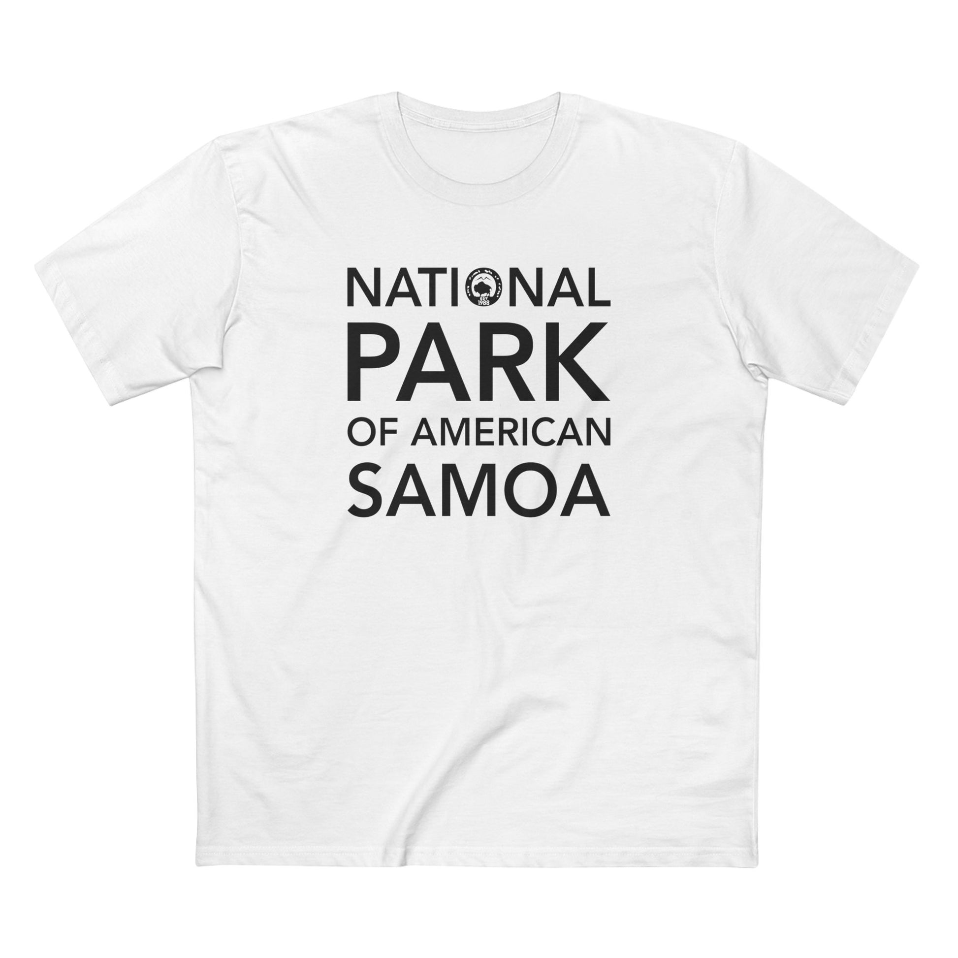 American Samoa National Park T-Shirt Block Text in White