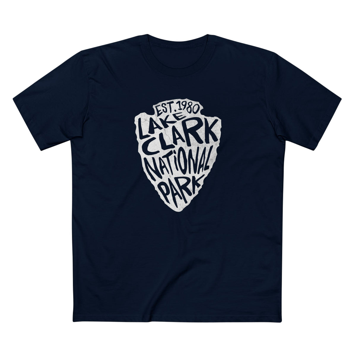 Lake Clark National Park T-Shirt - Arrowhead Design in Navy