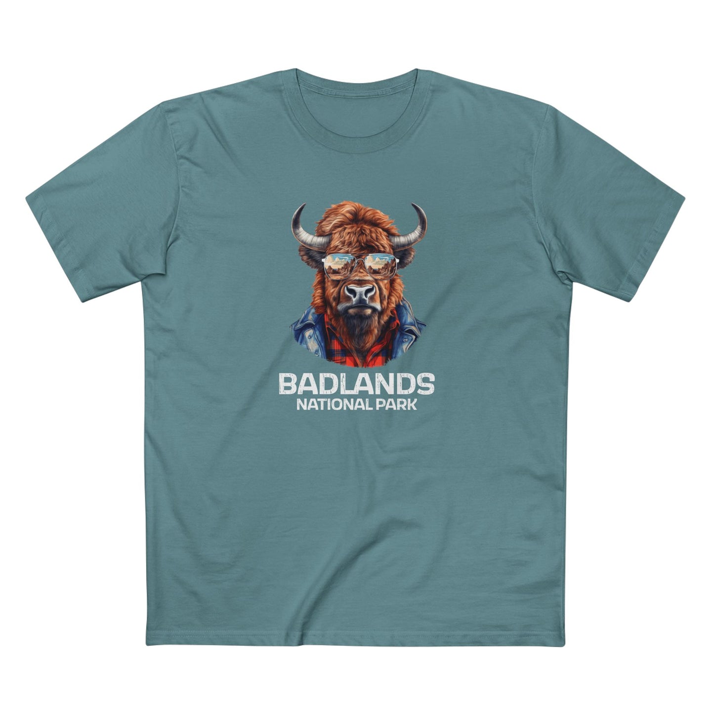 Badlands National Park T-Shirt - Bison in Slate Blue