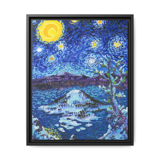 Crater Lake National Park Framed Canvas - The Starry Night